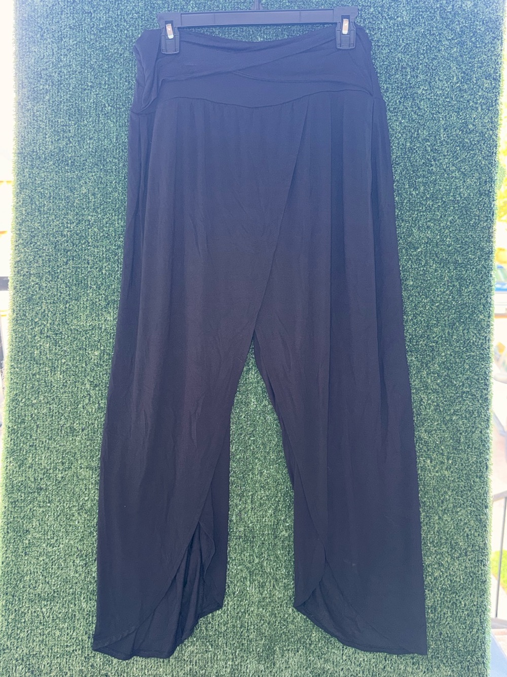 Athleta Wide Leg Draped Wrap Pants Modal Lagenlook Boho Lounge Sz Small